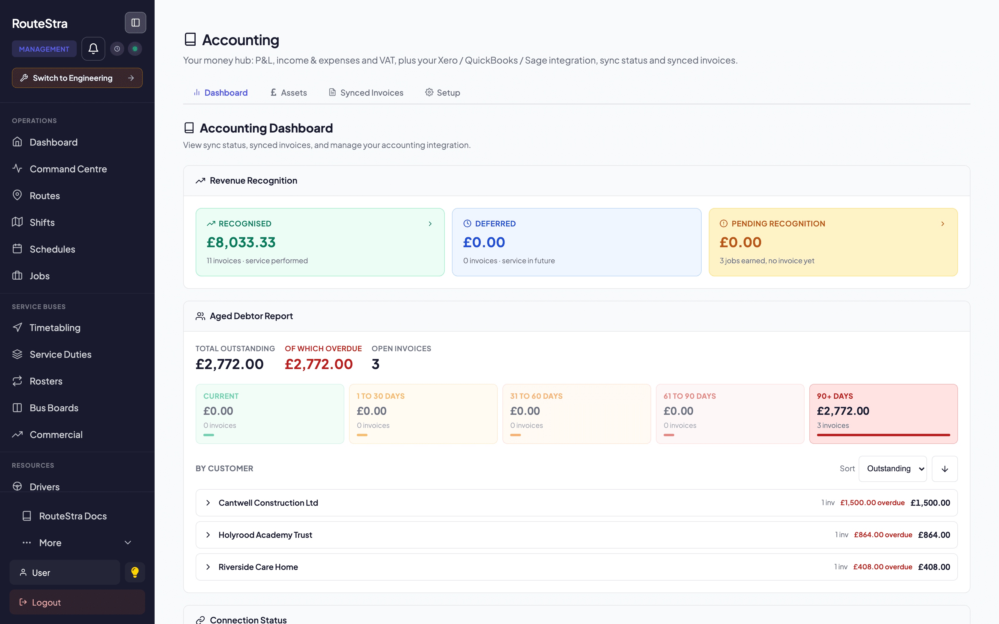 RouteStra Accounting: Job invoices, straight into your ledger