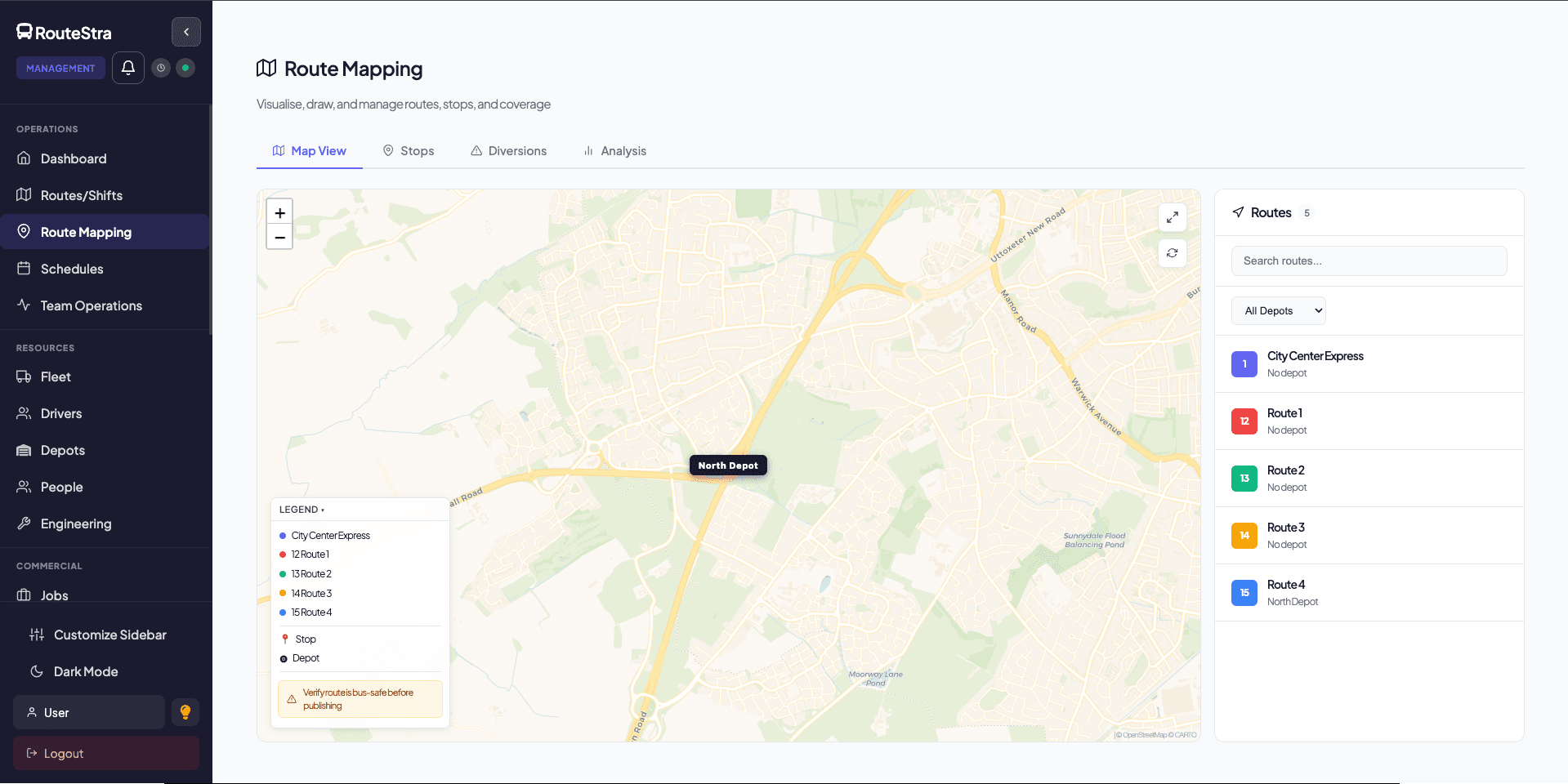Blueprints - design a multi-route service network on one canvas